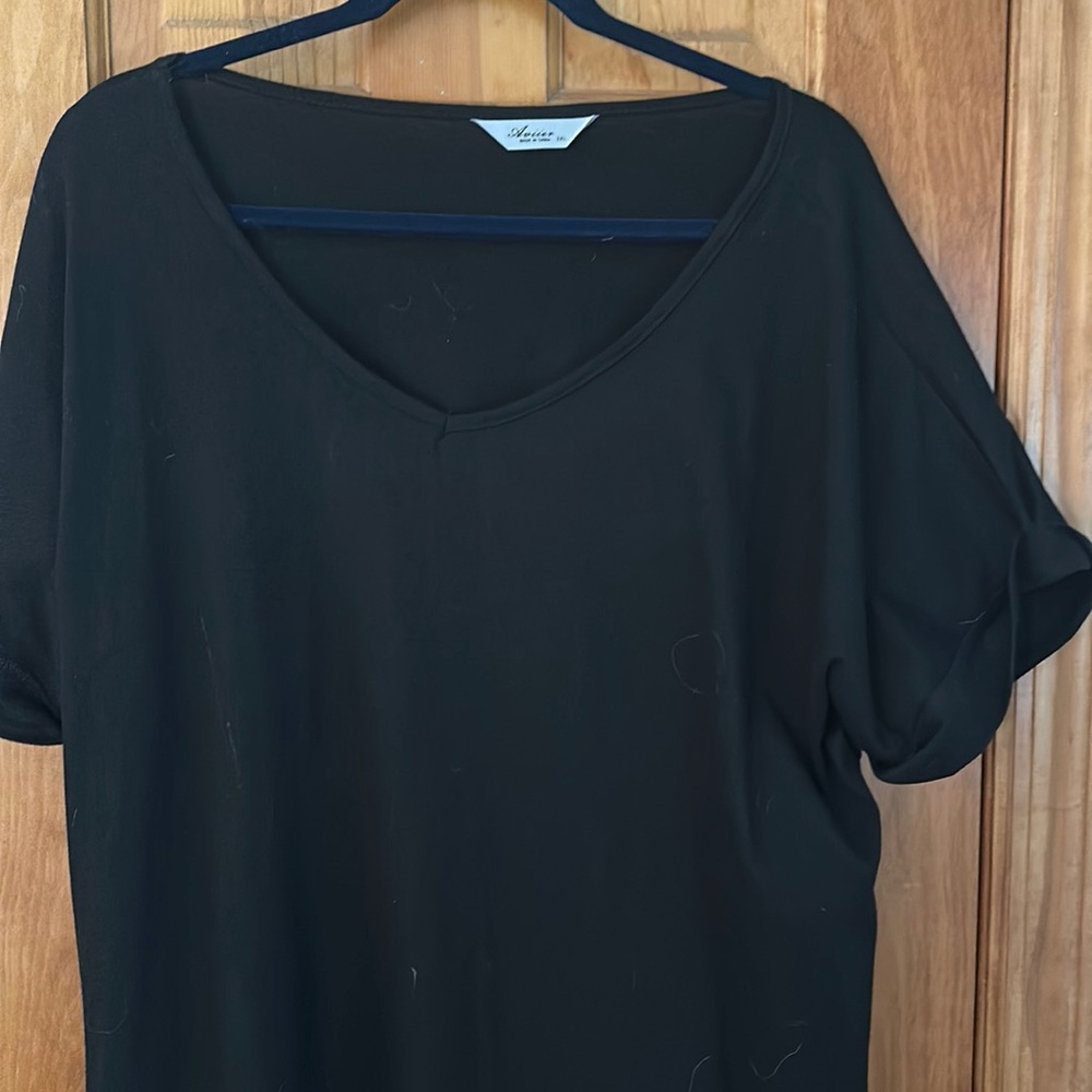 Black V-Neck Womans cover up with pockets